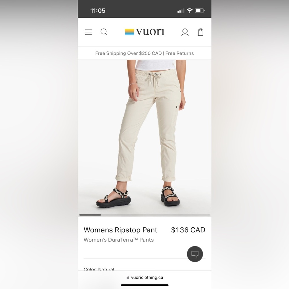 Vuori ripstop pant small
